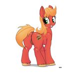  anus blonde_hair butt cutie_mark earth_pony equine fan_character female feral freckles friendship_is_magic fur green_eyes hair hi_res horse looking_back mammal my_little_pony orange_fur orange_hair plain_background pony purevil pussy smile white_background 