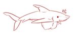  breasts female feral fish line_art marine monochrome shark shocked side_boob solo unknown_artist vector 