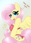  2015 anthro breasts butt clothing english_text equine female fluttershy_(mlp) friendship_is_magic joakaha mammal my_little_pony pegasus solo text underwear wings 