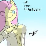  30_minutes_art_challenge anthro anthrofied breasts clothing equine female fluttershy_(mlp) friendship_is_magic hair horse hosendamaru mammal my_little_pony navel pegasus pony shirt solo wings 