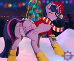  anal anal_insertion anal_penetration blush boots butt buttplug christmas christmas_lights christmas_tree clothing cutie_mark equine female feral friendship_is_magic hair holidays horn insertion looking_at_viewer mammal my_little_pony one_eye_closed outside penetration pussy pussy_juice scarf sex_toy smile tree twilight_sparkle_(mlp) twotail813 vibrator winged_unicorn wings 