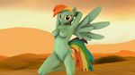  2014 3d anthro anthrofied arm_behind_head breasts cgi cutie_mark equine female friendship_is_magic generalthunderbat hair looking_at_viewer mammal multicolored_hair my_little_pony nude outside pegasus pussy rainbow_dash_(mlp) rainbow_hair smile solo source_filmmaker wings 