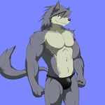  abs anthro biceps briefs bulge canine clothing dog fur hair husky kouya_aotsuki male mammal metaball morenatsu muscles nipples nude pecs plain_background solo standing underwear 