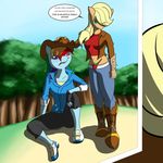  action anthro anthrofied applejack_(mlp) comic duo equine female fight friendship_is_magic hair horse hosendamaru mammal multicolored_hair my_little_pony pegasus pony preview rainbow_dash_(mlp) wings 