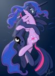  2015 90sigma absurd_res duo equine female feral friendship_is_magic hi_res horn hug mammal my_little_pony princess_luna_(mlp) silfoe smile twilight_sparkle_(mlp) winged_unicorn wings 