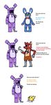  ambiguous_gender animatronic anthro avian bird bonnie_(fnaf) bow_tie canine chica_(fnaf) chicken comic eye_patch eyewear five_nights_at_freddy&#039;s five_nights_at_freddy&#039;s_2 fox foxy_(fnaf) group hook lagomorph machine male mammal mechanical open_mouth plain_background rabbit robot teeth text toy_bonnie_(fnaf) toy_chica_(fnaf) white_background 
