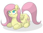  cutie_mark equine feathers female fluttershy_(mlp) friendship_is_magic fur graphene hair hooves long_hair looking_at_viewer mammal my_little_pony overweight pegasus pink_hair plain_background smile solo teal_eyes wings yellow_fur 