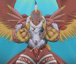  anal anal_penetration animal_genitalia anthro anus avian balls bandai big_dom_small_sub butt canine cum cum_inflation cum_inside cum_splatter cum_while_penetrated cumshot digimon duo erection excessive_cum eyes_closed feather garudamon gay genital_slit hair hair_grab hands-free inflation knot leaking leaking_anus leg_grab looking_down looking_pleasured male mammal markings muscles on_lap open_mouth orgasm penetration penis sex shallow_penetration size_difference slit spread_legs spread_wings spreading stand_and_carry_position standing were weregarurumon werewolf wings x_zudomon 