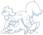  2015 all_fours anal anal_penetration aogami arcanine ass_up canine cute_fangs doggystyle duo eyes_closed feral from_behind gay houndour knot looking_back male mammal monochrome nintendo penetration penis plain_background pok&eacute;mon sex side_view signature size_difference straining video_games white_background 