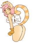  alpha_channel angel anthro breasts butt cute feline female halo looking_at_viewer mammal mittens plain_background smile solo tongue transparent_background wings zyira 