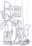  2015 anthro avian bird canine cum duo falco_lombardi fellatio fox fox_mccloud gay kemono krystal male mammal nintendo oral prosthetic_leg prosthetic_limb raxkiyamato sex sketch star_fox video_games 