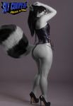 big_butt butt corset crossgender edit female fluffy_tail hair high_heels long_hair mammal oystercatcher7 photo_manipulation photomorph raccoon sly_cooper sly_cooper_(series) 