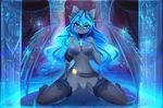  2015 anthro blue_eyes blue_hair blue_nipples breasts clothed clothing crown equine female friendship_is_magic fur hair horn koveliana legwear long_hair looking_at_viewer mammal my_little_pony navel nipples nude princess_luna_(mlp) pussy royaltride solo spread_legs spreading stockings unicorn winged_unicorn wings 