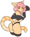  alpha_channel anthro breasts butt cute feline female legwear looking_at_viewer mammal plain_background smile solo stockings transparent_background zyira 