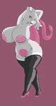  anthro big_breasts breasts eyeshadow female high_heels huge_breasts leggings legwear lipstick makeup mcnasty mewtwo nintendo pok&eacute;mon rubber solo video_games voluptuous wide_hips 