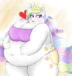  &lt;3 abstract_background anthro big_breasts blush braffy breasts cleavage clothed clothing cutie_mark digital_media_(artwork) equine feathers female friendship_is_magic fur hair hooves horn huge_breasts long_hair looking_at_viewer mammal my_little_pony navel obese overweight panties princess_celestia_(mlp) purple_eyes smile solo standing underwear white_fur winged_unicorn wings 