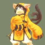  blazblue cat eyepatch grey_background jubei_(blazblue) male_focus red_eyes slit_pupils solo tail whiskers 