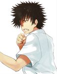  black_hair clenched_hand face kamijou_touma male_focus shirabi shirt solo to_aru_majutsu_no_index 