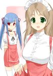  amatsuka_miharu amatsuka_tsurara baby_princess kusaka_souji multiple_girls thighhighs twintails waitress 