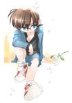  blue_eyes brown_hair child edogawa_conan glasses male_focus meitantei_conan solo toujou_sakana 