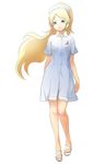  bad_id bad_pixiv_id blonde_hair chou_shittou_caduceus feet green_eyes highres legs long_hair moocharuto nurse sandals solo tonegawa_anju 