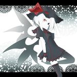  albino alternate_color alternate_costume hat kazeharu red_eyes remilia_scarlet short_hair silver_hair solo thighhighs touhou wings wrist_cuffs zettai_ryouiki 