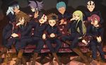  afuro_terumi bad_id bad_pixiv_id blonde_hair blue_hair boots brown_hair couch domon_asuka everyone eyepatch fudou_akio genda_koujirou glasses hat headphones highres inazuma_eleven inazuma_eleven_(series) kidou_yuuto kippu long_hair multiple_boys otoko_no_ko red_eyes sakuma_jirou shimozuru_arata sitting uniform wallpaper white_hair 