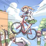  /\/\/\ 1boy 5girls bicycle blonde_hair blood blue_hair brown_hair funded glasses grin ground_vehicle hakamichi_shizune ibarazaki_emi ikezawa_hanako injury katawa_shoujo lowres mikado_shiina multiple_girls nakai_hisao nanaca_crash oekaki pantyhose parody pink_hair red_hair riding satou_lilly short_hair sleeping smile striped striped_legwear tezuka_rin thighhighs twintails weee_(raemz) 