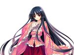  bangs black_hair blunt_bangs frills game_cg gathers houraisan_kaguya japanese_clothes long_hair non-web_source red_eyes riv smile solo tachi-e touhou transparent_background very_long_hair wide_sleeves 