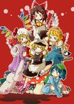  alice_margatroid angry apron arms_up ascot backpack bag bare_shoulders blonde_hair blue_eyes blue_hair blush book book_stack boots bow brown_eyes brown_hair capelet crossed_arms detached_sleeves fang flandre_scarlet gohei hair_bobbles hair_bow hair_ornament hair_tubes hairband hakurei_reimu harem hat hat_ribbon kawashiro_nitori key kirisame_marisa knees long_hair mary_janes mashuu_masaki mob_cap multiple_girls mushroom open_mouth patchouli_knowledge purple_eyes purple_hair red_eyes ribbon rubber_boots shanghai_doll shoes sitting skirt smile socks touhou twintails v_arms waist_apron wavy_mouth wings witch_hat 