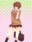  artist_request bag code_geass genderswap genderswap_(mtf) green_eyes hairband scarf skirt solo suzako sweater 