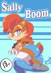  2015 anthro big_breasts big_butt breasts butt camel_toe chipmunk clothed clothing cloudz female mammal rodent sally_acorn sega skimpy solo sonic_(series) 