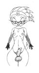  anthro big_breasts black_and_white blush breasts clothing cock_ring damian_hodge dickgirl hairy_armpits hairy_testicles half-closed_eyes intersex inverted_nipples monochrome nipples penis plain_background sega shade_the_echidna sonic_(series) tongue tongue_out white_background wide_hips 