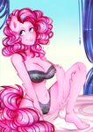  2015 anthro bra breasts clothed clothing equine female friendship_is_magic hair koveliana mammal my_little_pony panties pink_hair pinkie_pie_(mlp) royaltride solo spreading underwear 