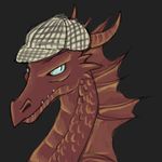  2012 anthro claws dragon eltharion hat horn j._r._r._tolkien male portrait scalie scarf smaug smauglock_holmes smoke solo the_hobbit tumblr 