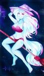  2015 anthro barefoot bra breasts clothed clothing equine female friendship_is_magic hair horn koveliana long_hair mammal my_little_pony on_top panties royaltride solo straddling trixie_(mlp) underwear unicorn 