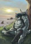  anthro cat cliff cute duo feline hug jc love lynx maho-gato male mammal munty tree twilight 