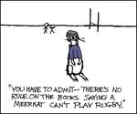  ambiguous_gender bottomless clothed clothing english_text feral group half-dressed helmet human mammal meerkat mongoose randall_munroe solo_focus text webcomic xkcd 