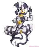  2015 anthro anthrofied big_breasts blue_eyes breasts butt cartoon drako1997 ear_piercing equine female friendship_is_magic fur grey_body hair looking_at_viewer mammal mohawk my_little_pony nipples nude piercing plain_background presenting pussy solo stripes zebra zecora_(mlp) 