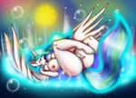  2015 anthro anthrofied areola big_breasts breasts bubble equine female fingering friendship_is_magic glowing hair half-closed_eyes hi_res horn long_hair mammal masturbation multicolored_hair my_little_pony nipples open_mouth princess_celestia_(mlp) pussy_juice solo suirano white_body wide_hips winged_unicorn wings 