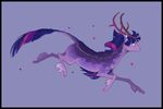  antlers cartoon digital_media_(artwork) digital_painting_(artwork) female feral friendship_is_magic fur grey_background hair horn kirin my_little_pony pink_hair plain_background purple_fur purple_hair running sayuri1314 solo twilight_sparkle_(mlp) two_tone_hair 