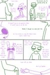  animatronic anthro bonnie_(fnaf) cancer cane clothing comic dialogue duo english_text feels female five_nights_at_freddy&#039;s human lagomorph machine male mammal mechanical mike_schmidt older rabbit robot text the_weaver 