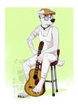  animal_crossing anthro canine clothing dog ear_piercing eclipsewolf eyewear glasses guitar hat k.k._slider male mammal musical_instrument nintendo piercing solo video_games 