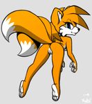  2015 anthro anus blue_eyes breasts butt canine crossgender eyelashes female fox fur hair looking_at_viewer mammal miles_prower nude presenting presenting_hindquarters pussy raised_tail sega smile solo sonic_(series) video_games xylas 