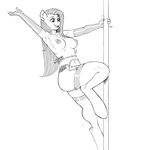  anthro anthrofied areola breasts clothing dancing elbow_gloves equine female fluttershy_(mlp) friendship_is_magic garter_belt gloves greyscale hair horse kevinsano legwear lingerie long_hair mammal money monochrome my_little_pony navel nipples nude pole pole_dancing pony solo stockings 