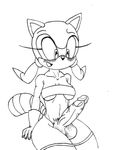  anthro big_breasts black_and_white blush breasts clothing damian_hodge dickgirl fan_character humanoid_penis intersex marine_the_raccoon monochrome penis plain_background swimsuit underwear white_background wide_hips 