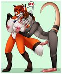  &lt;3 anthro balls big_breasts breasts canine claws couple digital_media_(artwork) duo erection female fox fur green_eyes grope hair male mammal marsupial mustelid necklace nipples nude open_mouth opossum penis precum pussy rachel standing tongue tongue_out vaid wintersnowolf 