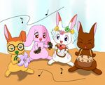  anime anthro blue_eyes brown_eyes brown_fur chest_tuft chima clover comic cute eyewear female fur gaku glasses happy_happy_clover haru japanese kale lagomorph long_ears male mallow mammal manga meru musical_note one_eye_closed orange_fur pink_fur pixiv purple_eyes rabbit sayuri_tatsuyama shallot shamrock short_fur tuft unknown_artist white_fur yellow_fur 