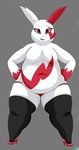  anthro clothing eyeshadow female flat_chested high_heels legwear lipstick makeup mcnasty nintendo overweight pok&eacute;mon thick_thighs thong video_games zangoose 