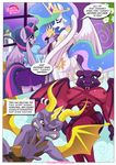  2015 anthro bbmbbf big_breasts breasts butt cartoon claws clothed clothing comic crossover cutie_mark cynder dialogue dragon duo english_text equestria_untamed equine female friendship_is_magic fur green_eyes grin hair horn long_hair looking_at_viewer male mammal my_little_pony nipples open_mouth palcomix partially_clothed princess_celestia_(mlp) red_eyes skimpy smile spyro spyro_the_dragon text twilight_sparkle_(mlp) video_games winged_unicorn wings 